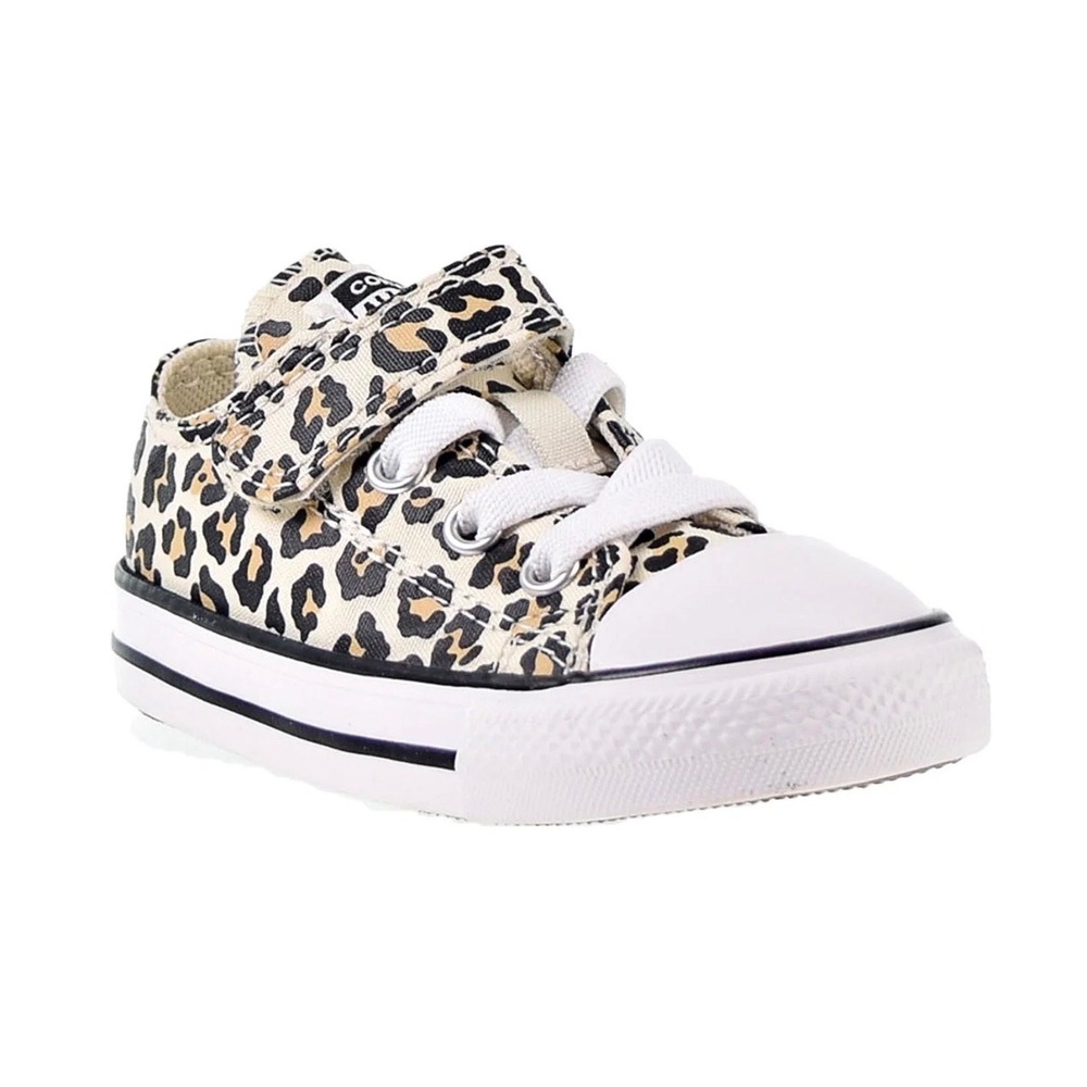 Converse Chuck Taylor All Star toddler shoes leopard print velcro straps sz 3